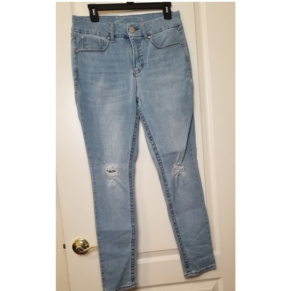 NWT's -Seven7 Jeans Women's Tummy Less High Rise Skinny Denim Distressed Size 8